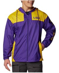 Columbia - Lsu Tigers Flash Challenger Omni-shade Full-zip Windbreaker Hoodie Jacket - Lyst