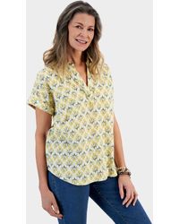 Style & Co. - Printed Gauze Short-sleeve Popover Top - Lyst