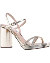 Nina - Steven Block Heel Platform Evening Sandals - Lyst