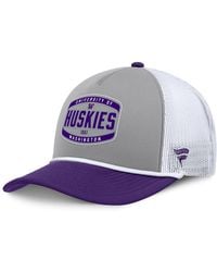 Fanatics - Gray/purple Washington Huskies Course Foam-front Adjustable Trucker Hat - Lyst