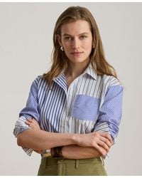 Ralph Lauren - Spread Collar Striped Broadcloth Shirt - Lyst