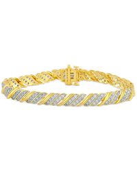 Macy's - Diamond Diagonal Row Link Bracelet (3 Ct. T.w. - Lyst
