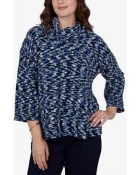 Ruby Rd. - Petite Spacedye Cowl Neck 3/4-sleeve Top - Lyst
