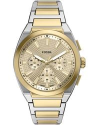 Fossil - Japanese Quartz Everett Chronograph Stainless Steel Watch - Lyst