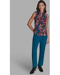 BCBGMAXAZRIA - Sleeveless Ruffle Front Top - Lyst