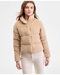 Steve Madden - Corduroy Zip-front Puffer Coat - Lyst