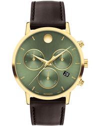 Movado - Museum Classic Swiss Quartz Chrono Leather Watch 42mm - Lyst