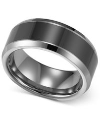Triton - Men's Tungsten Carbide And Ceramic Ring, 8mm Wedding Band - Lyst