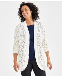 Style & Co. - Pointelle Open-front Cardigan - Lyst