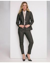 Tommy Hilfiger - One Button Shimmer Blazer Sleeveless Tie Neck Top Pull On Shimmer Pants - Lyst