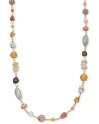 Style & Co. - Gold-tone Multi Bead Station Long Necklace - Lyst