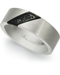 Macy's Diamond Band (1/10 Ct. T.w.) In Tungsten Carbide - Multicolour