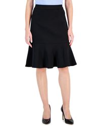 Kasper - Side-zip Scuba-crepe Flounce-hem Skirt - Lyst