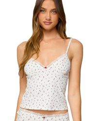 Edikted - Viola Floral Lacey Tank Top - Lyst