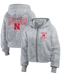 WEAR by Erin Andrews - Nebraska Huskers Wear Speckle Double-hit Raglan Full-zip Hoodie - Lyst