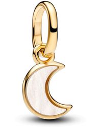 PANDORA - White Crescent Moon Mini Dangle Charm - Lyst