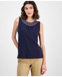 Nautica - Smocked-neck Tank Top - Lyst