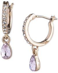 Givenchy - Gold-tone Pear-shape Crystal Charm huggie Hoop Earrings - Lyst