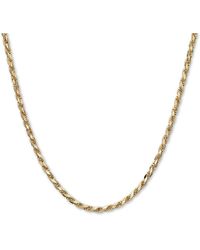 Macy's Italian Gold Diamond Cut Rope 22" Chain Necklace (4mm) In 14k Gold, Made In Italy - Metallic
