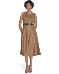 Calvin Klein - Belted Midi Dress - Lyst