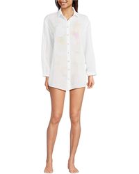 Lands' End - Petite Rayon Rib Button Down Cover-up - Lyst