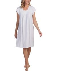 Miss Elaine - Smocked Lace-trim Nightgown - Lyst