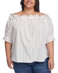 Tommy Hilfiger - Plus Size Cotton Off-the-shoulder Top - Lyst