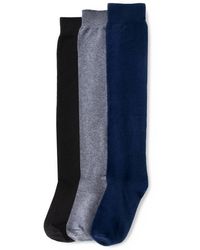 Hue - Flat Knit Knee High Socks 3 Pair Pack - Lyst