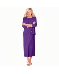 Woman Within - Within Lettuce Trim Knit Jacket Dress - Lyst