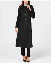 Anne Klein Single-breasted Maxi Coat - Black