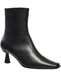 French Connection - Leilani Leather Square Toe Boots - Lyst