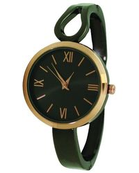 Olivia Pratt - Gunmetal Rose Gold Shape Every Day Two Tone Metal Bangle Watch - Lyst