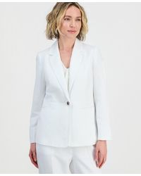 Kasper - Linen Notched Collar One-button Blazer - Lyst