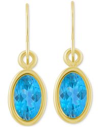 Macy's - Oval Gemstone Drop Earrings - Lyst