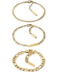 Calvin Klein - Stainless Steel 3-pc. Set Mixed Chain Bracelets - Lyst