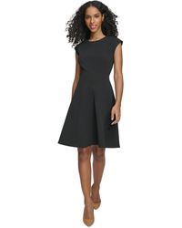 Calvin Klein - Petite Cap-sleeve Fit & Flare Dress - Lyst