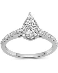 Macy's - Diamond Pear-shaped Cluster Engagement Ring (3/4 Ct. T.w. - Lyst