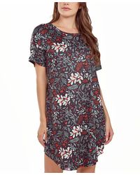 iCollection - Short Sleeve Ultra Soft Floral Print Sleepshirt Nightgown - Lyst