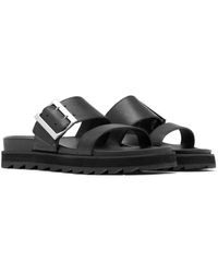 sorel roaming leather slide
