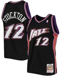 John Stockton Utah Jazz Mitchell & Ness 1996/97 Hardwood Classics 75th  Anniversary Swingman Jersey - Platinum