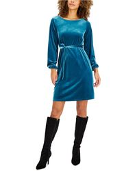 Charter Club Long-sleeve Velvet Dress, Created For Macy's - Blue