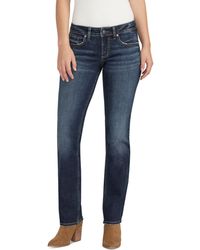 Silver Jeans Co. - Britt Low-rise Curvy-fit Straight-leg Jeans - Lyst