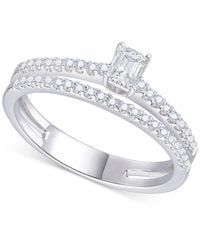 Macy's - Diamond Emerald Cut Double-row Engagement Ring (1/2 Ct. T.w. - Lyst