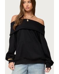 Edikted - Ashlee Oversized Foldover Sweatshirt - Lyst