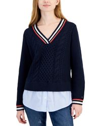 Tommy Hilfiger - Cable-knit Layered-look Sweater - Lyst