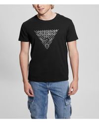 Guess - Triangle Embroidered Short Sleeve T-shirt - Lyst