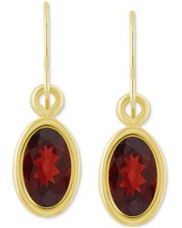 Macy's - Oval Gemstone Drop Earrings - Lyst