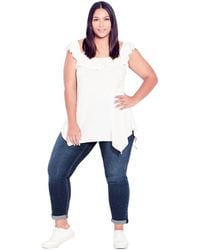 Avenue - Plus Size Tall Denim Girlfriend Stretch Jean - Lyst