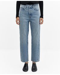 Mango - Forward Seams Straight Jeans - Lyst