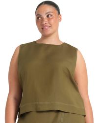 Estelle - Plus Size Sonnet Linen Sleeveless Summer Tie-back Top - Lyst